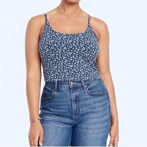 Old Navy blue floral cami crop top